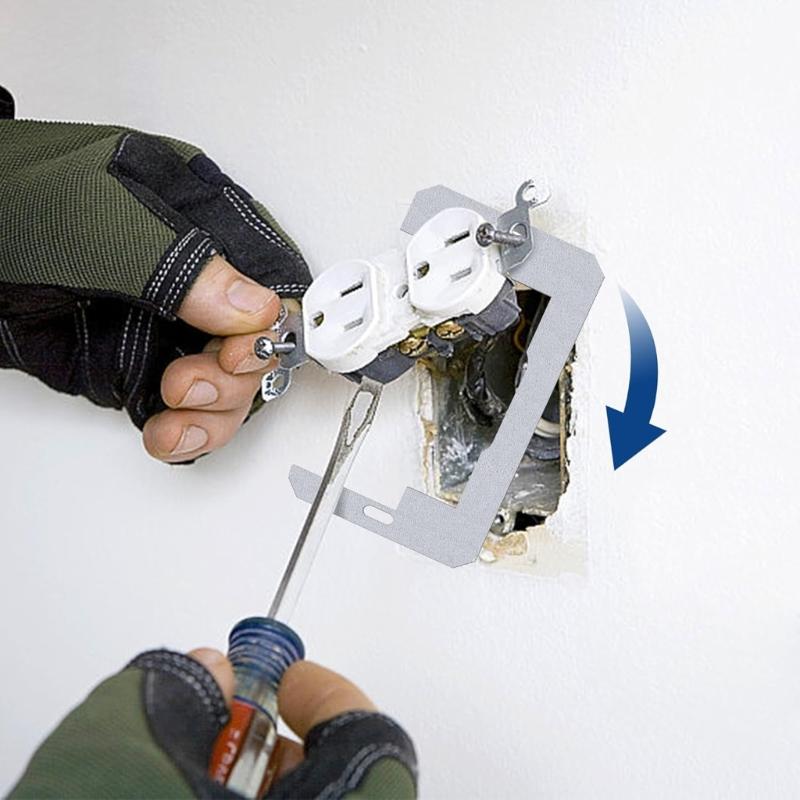 10pcs Metal Receptacle Shims Flush Fit Outlet Leveler Plates Simple Install for Perfectly Aligned Electrical Fixtures