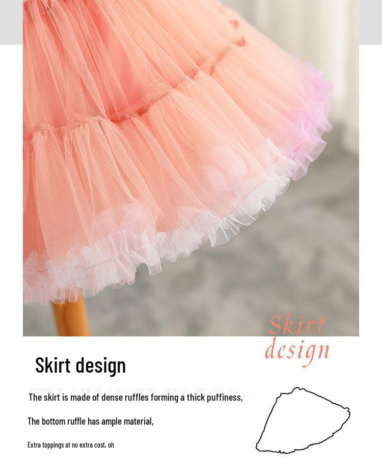 Пышный подъюбник Лолита из мягкой пряжи "Зефир" с поддержкой 45 см - Полноцветная универсальная подкладка