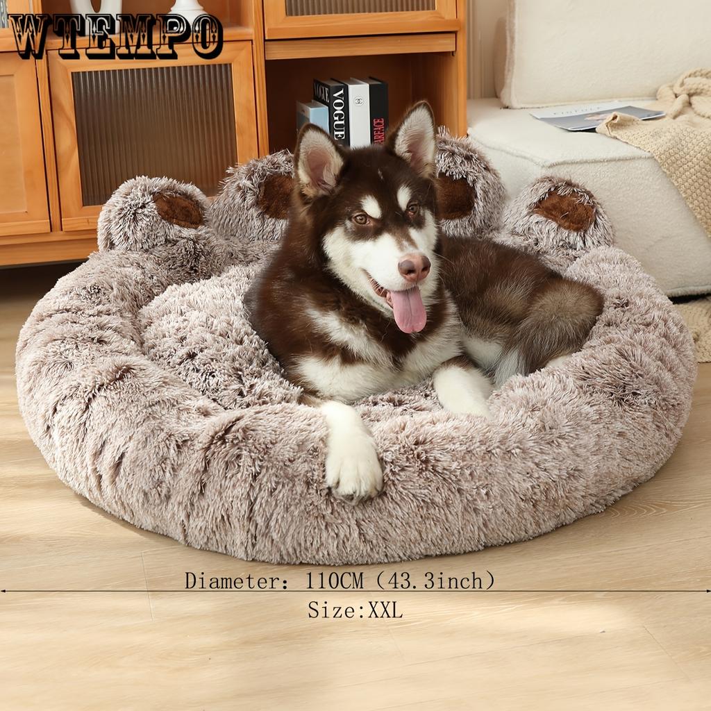 Градуированная лежанка-лапка с изображением медвежонка, мягкое полиэфирное волокно, подходит для маленьких, средних и больших собак, уютный шезлонг для домашних животных, сборка не требуется