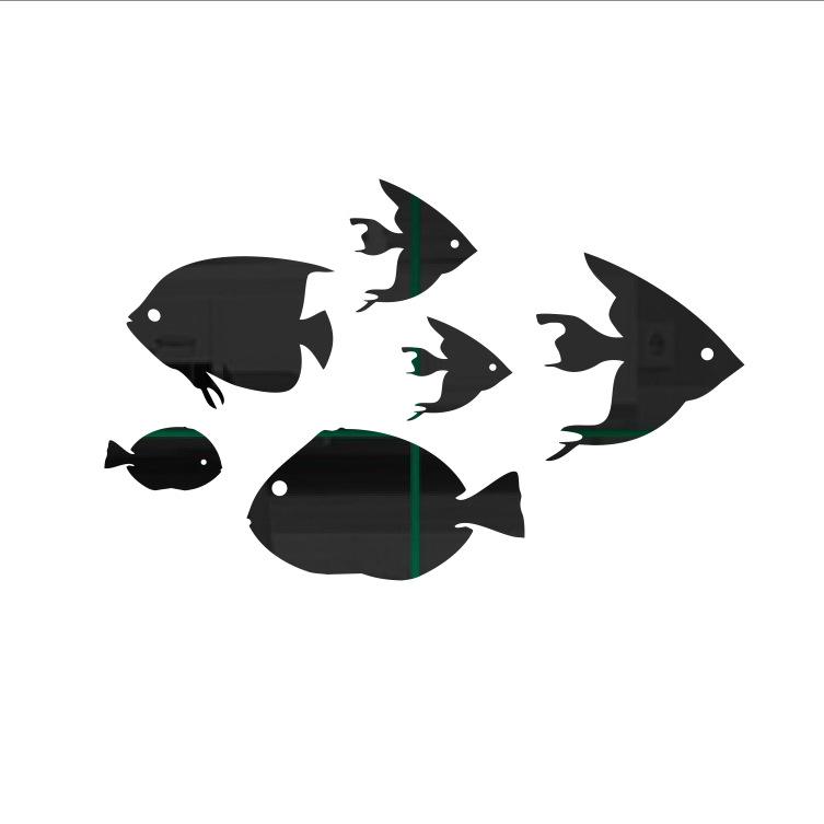 Рыбка-пузырь Океан Наклейка на стену Зеркало акриловое 3D Настенное искусство для детской комнаты и детского сада Самоклеящийся Съемный Декор