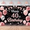 Украшения на 50-летие для мужчин и женщин - Баннер «С Днем Рождения 50 лет» Украшения для вечеринки Черное Золото 50 Лет Принадлежности для Дня Рождения Фон для