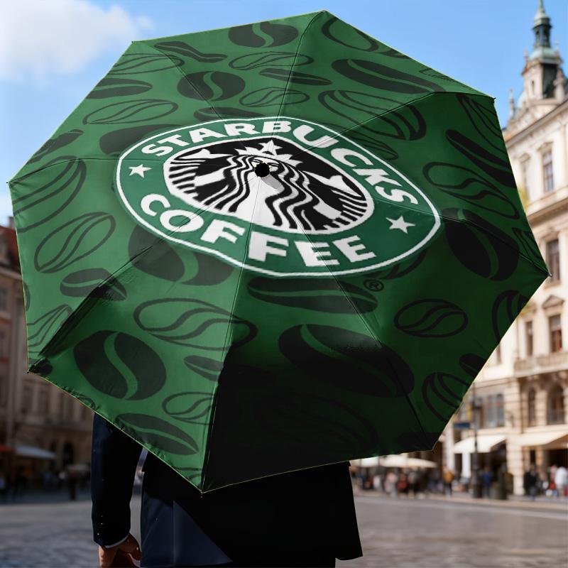 1PC Coffee Umbrella Folding Umbrella, Automatic Umbrella 8-Frame for Travel, Casual Lightweight Birthday Christmas gift