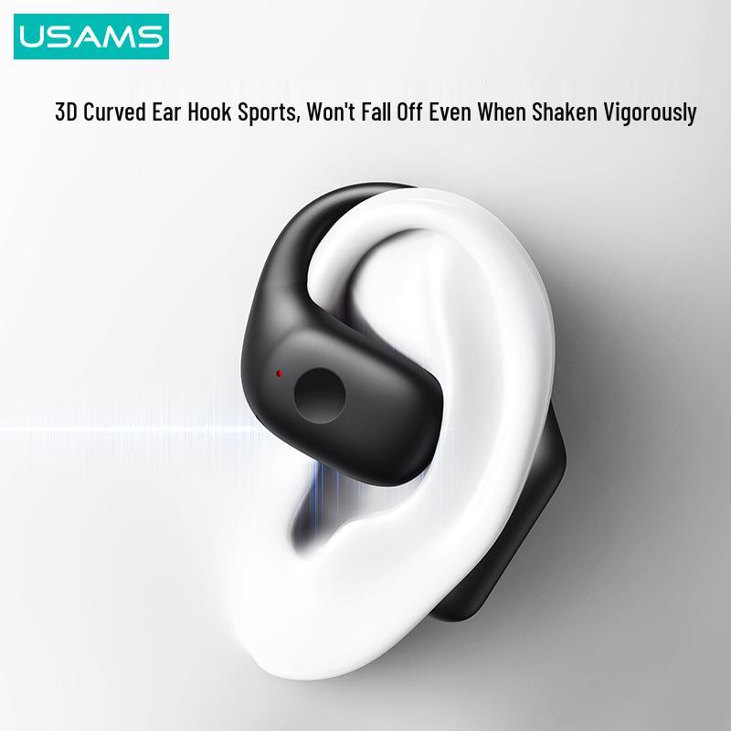 USAMS UG26 Dual Ear-hook Wireless Bluetooth 5.3 Earbuds - Long-wearing, No Pain Design.