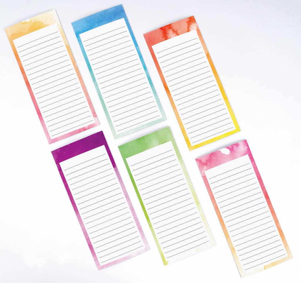 Inkdotpot Упаковка из 6 забавных магнитных списков для сухого стирания на холодильнике, протирание без пятен, быстрые заметки, доска для покупок и список продуктов на холодильник