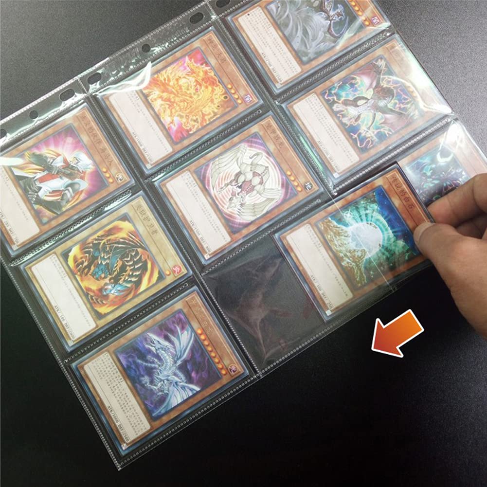 50 листов коллекционной картотеки, картотека, совместимая с 2, 3, 4 отверстиями, 9-карманными листами для коллекционирования покемонов и других карточек, прозрачная папка-регистратор