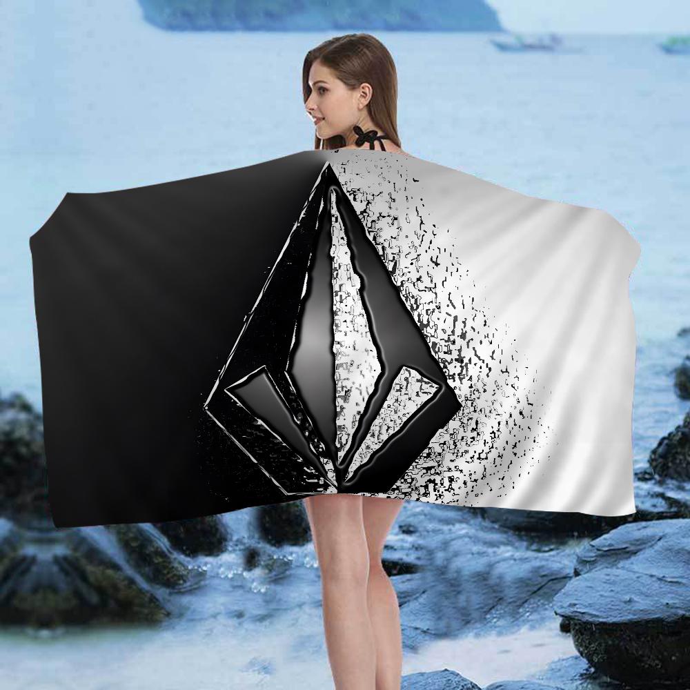 V-VOLCOM LOGO Большие пляжные полотенца из микрофибры Быстросохнущее полотенце Песчаные пляжные полотенца Полотенце для бассейна для путешествий Плавание Бассейн Йога