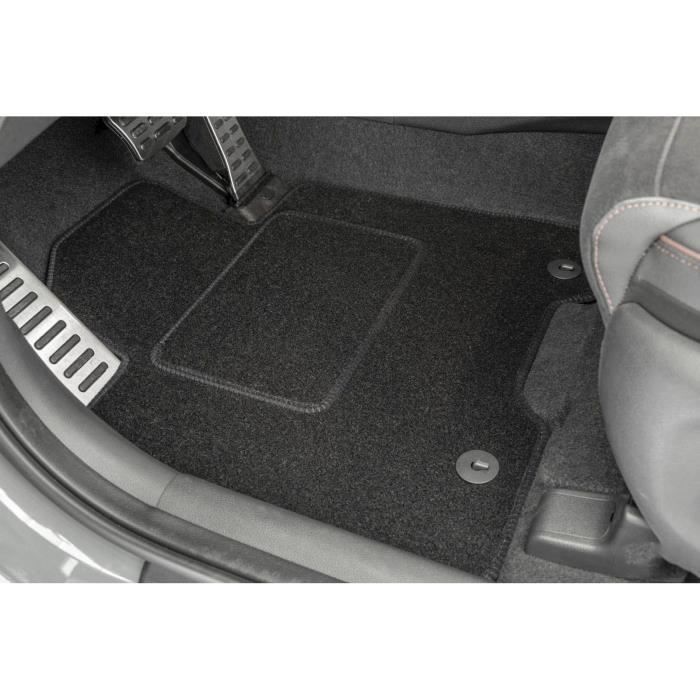 Tapis De Sol Noir Velours Sur Mesure Pour Captur depuis 2020 4pcs, Ajustement précis, Renforcée Dans la Zone de la Pédale