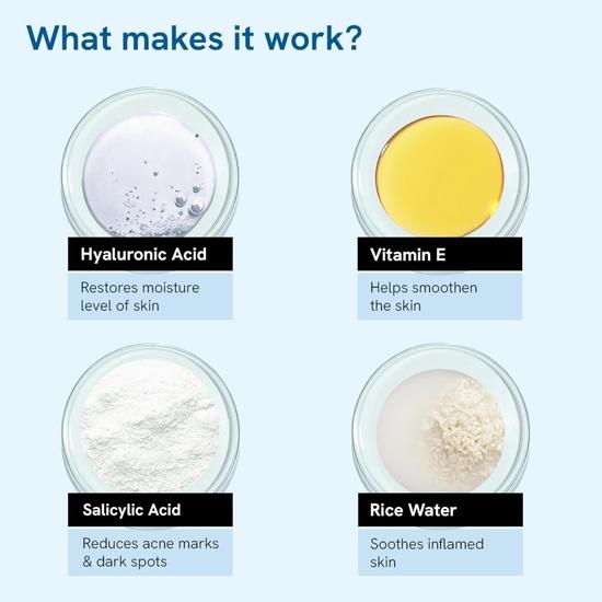 Набор для активного лечения акне Be Bodywise для сухой кожи | С гиалуроновой кислотой для умывания (100мл) & 2% SA Сыворотка для лица (30мл)| Для кожи без акне и ровного тона