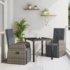 VidaXL 3-Piece Garden Dining Set with Cushions Poly Rattan Grey 3379485