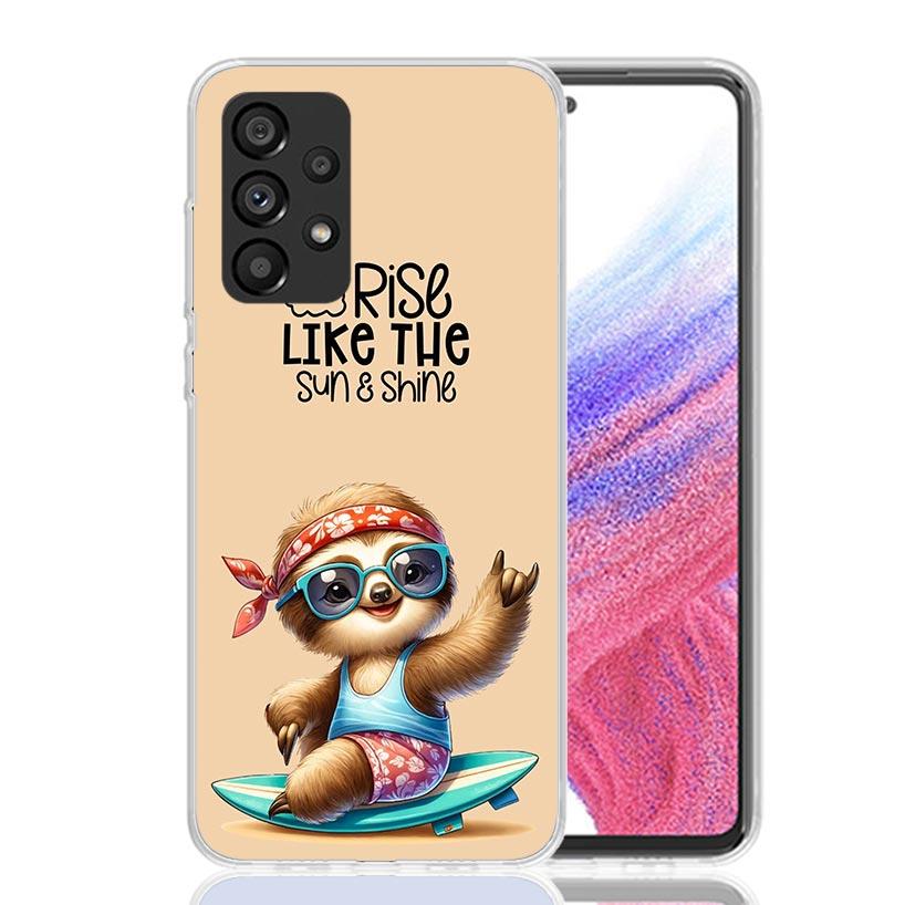 Милый Мультяшный Ленивец Кофе Чехол для Телефона Samsung Galaxy A17 A16 A14 A15 A13 A57 A56 A54 A55 A53 A37 A36 A34 A35 A33 A26 A