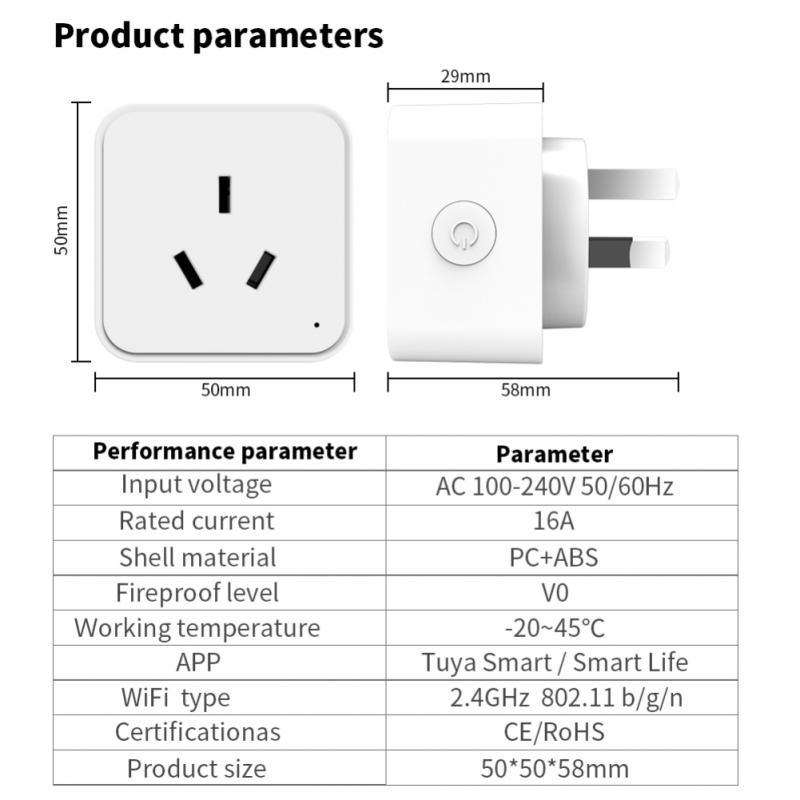 16a Tuya Zigbee Wi-Fi умная розетка с функцией монитора мощности настенная розетка адаптер голосовое управление работает с Alexa Google Assistant
