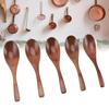 5Pcs Handmade Japanese  Wooden Soup Spoons 6 Inch Long Wooden Spoons for Coffee Tea Drinks