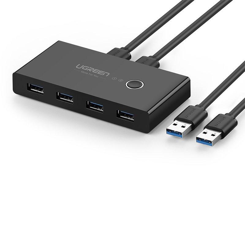 Ugreen 4-Port USB 3.2 Gen 1 Hub with Dual PC Connectivity, Model US216 Black