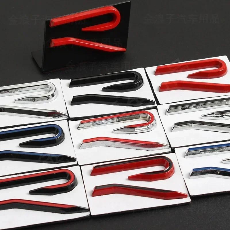 New R Emblem Car Metal Body Tail Trunk Sticker Accessories For Volkswagen VW GTI Rline Polo Golf MK8 Touareg Passat Magotan CC zd0