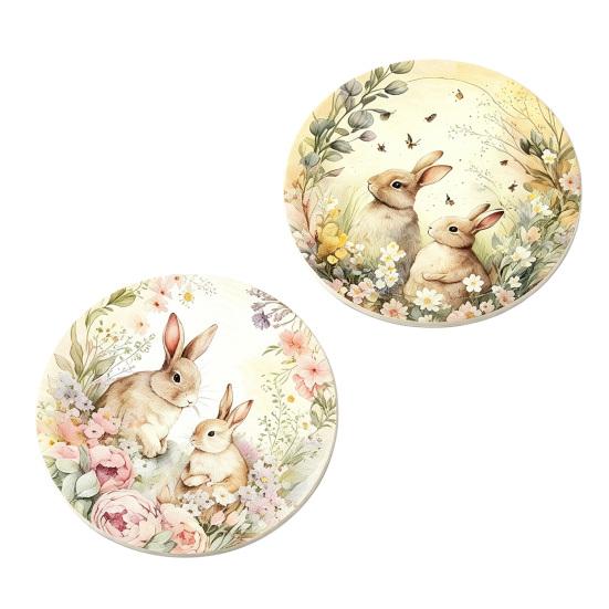 jijijing 2PCS Car Coaster, Non-Slip Silicone Cup Holder Insert, Washable Heat Resistant Stain Thermal Pad, for Auto Interior Decor
