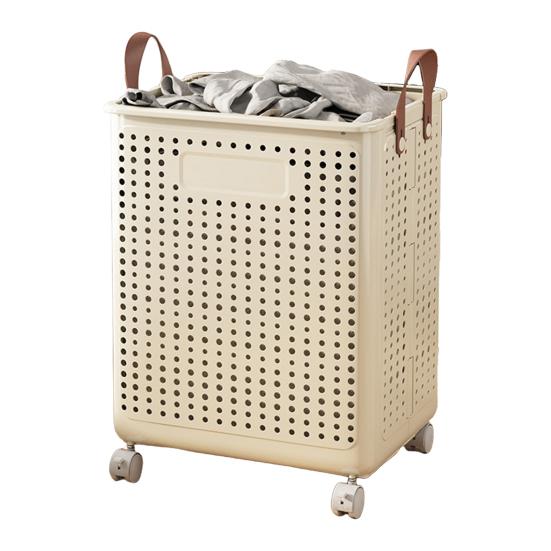 Корзина для белья с колесиками, большая вместительная ручка, водонепроницаемая корзина для грязной одежды, корзина для белья с дышащими сетчатыми отверстиями
