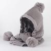 Neck Warmer Women Hooded Scarf Ear Protection Cycling Balaclavas Hat Knitted Hat Scarf Set  Autumn