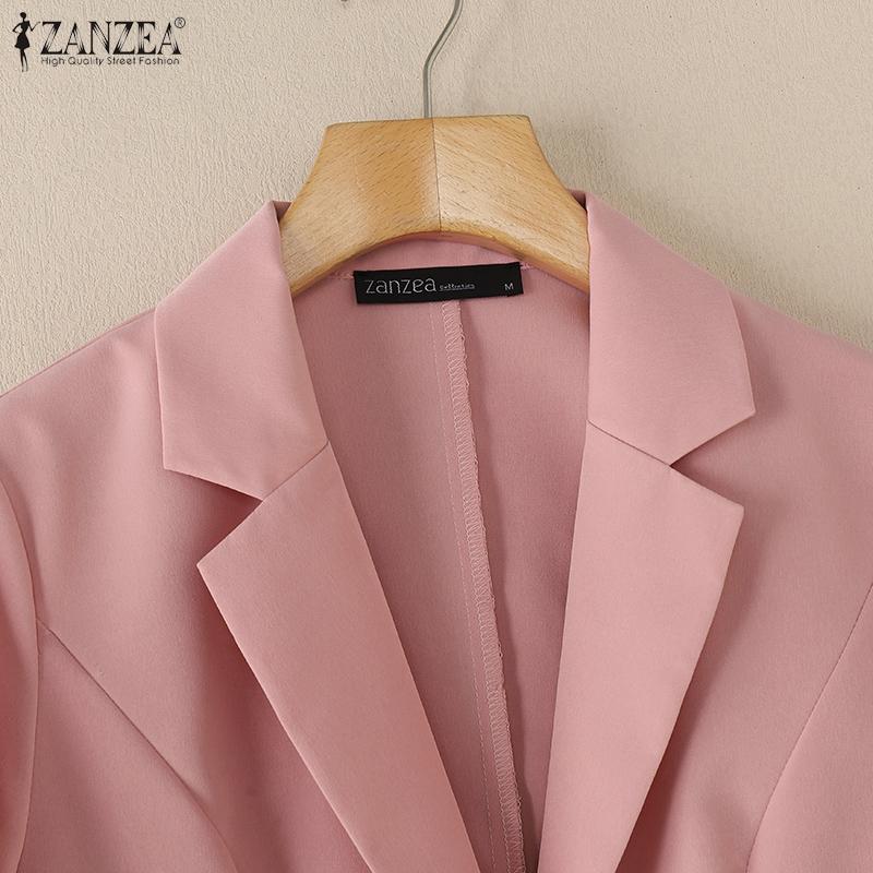 ZANZEA Женский повседневный тонкий кардиган с длинным рукавом и отложным воротником, верхняя одежда