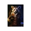 Animal Suit Gentleman Drinking Poster Gorilla Lion Rabbit Beer Pictures Funny Bar Wall Art Canvas Painting Home Decorative