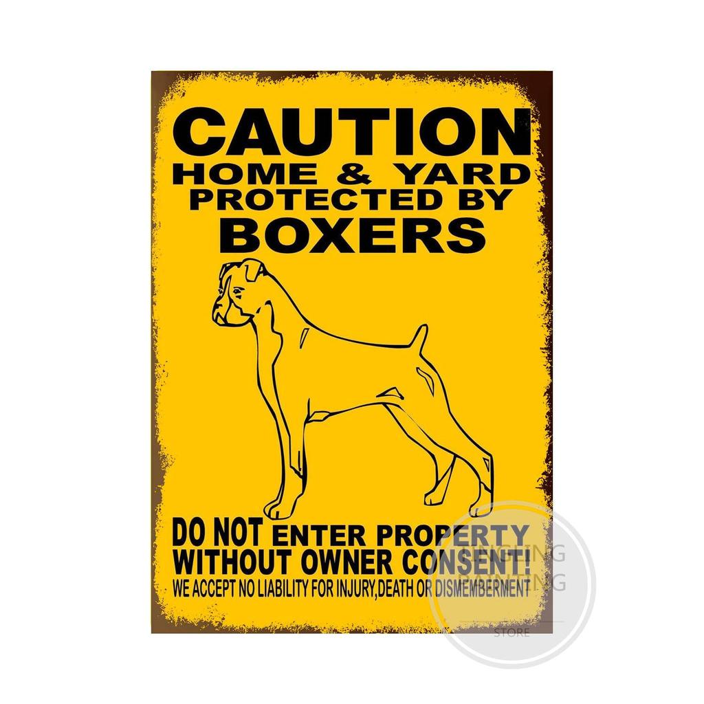 Предупреждающая собака металлические жестяные знаки винтажный плакат осторожно собака ретро жестяные пластины настенные наклейки для сада семейный дом дверь украшения