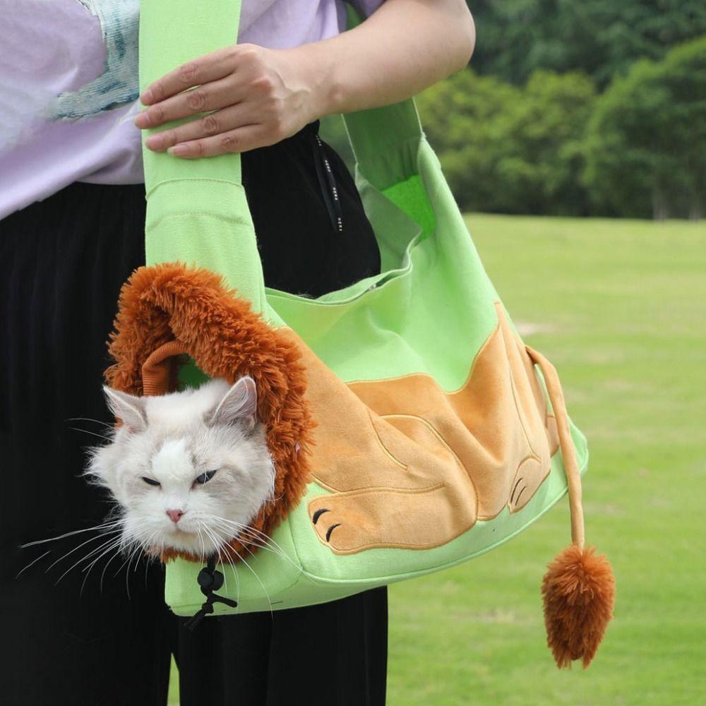 Lion Design Cat Carrier Bags Cartoon Pet Shoulder Carrying Bags  for Cats Rabbits Puppy