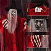 1× Sound Control Red Light Eyes Witch Ghost Horror Hanging Ghost For Halloween