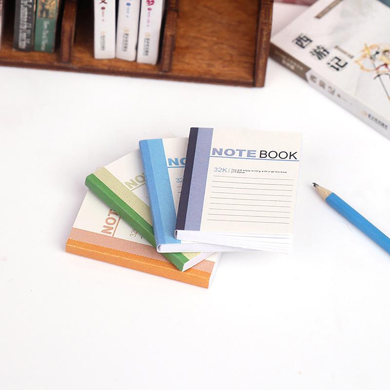 4Pcs 1/12 Dollhouse Mini Notebook Exercise Book Model Dollhouse Study Decoration Dolls House School Stationery Accessories
