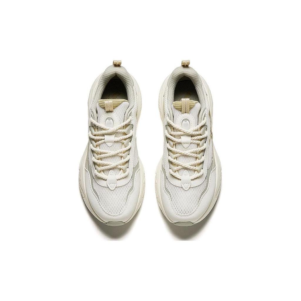 Anta Star Comfortable Shock Absorbing Wear Resistant Low Top Casual Shoes Women Sneakers White Gray Yellow 922428837-7