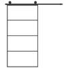 VidaXL Porte Coulissante et Kit de Guincaillerie Porte Givrée Rail Coulissant Butées de Porte Bloc Anti-saut 102,5x205cm 3152149