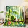 Snails' Garden Adventure print blanket soft and cozy perfect for the living room bed sofa or a nap,gift