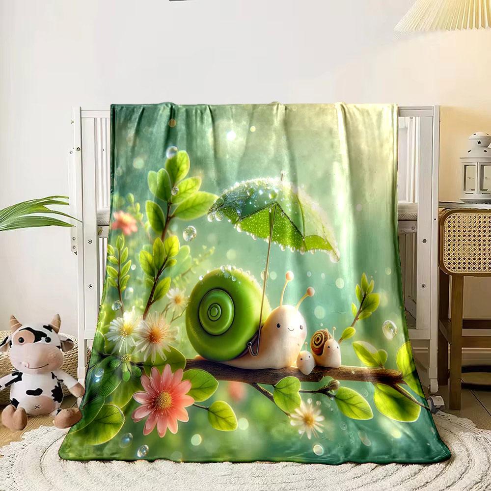 Snails' Garden Adventure print blanket soft and cozy perfect for the living room bed sofa or a nap,gift
