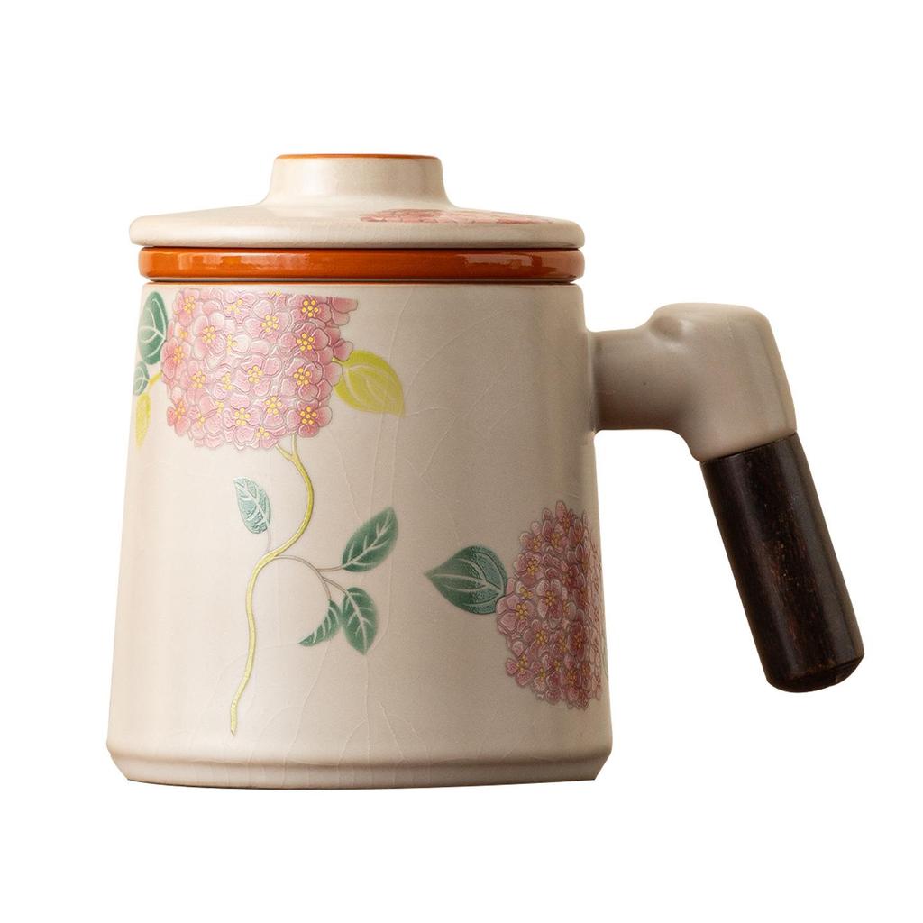 Керамическая чайная чашка с крышкой и фильтром из печи Цзюнь для личного использования