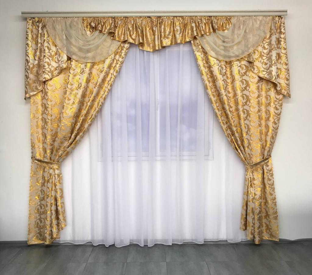 Комплект оконных штор с ламбрекеном (150х270 см), жаккард