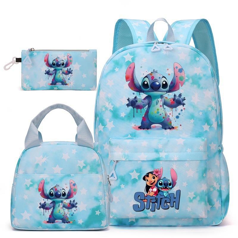 Stitch Kids Backpack Cartoon Student School Bag Lightweight Ergonomic Lunch Bag Pencil Case Toddler Boys Girls