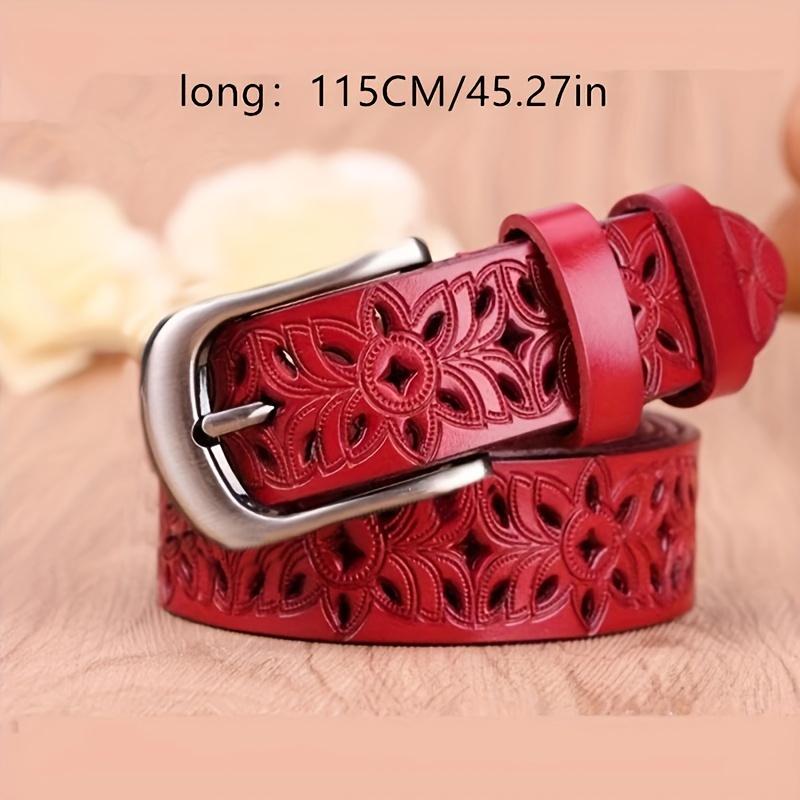 New Fashionable Genuine Leather Belt Needle Buckle Hollow Belts Decoration Cowhide Versatile Belts For Women