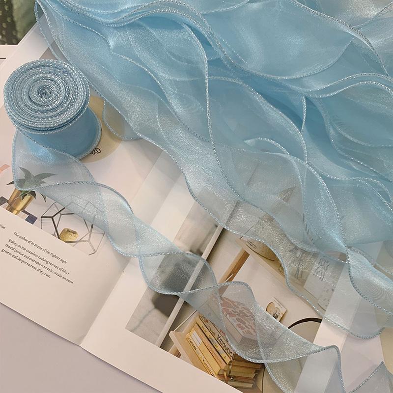 10 ярдов Волнистый край 6 см шириной Упаковка подарков Градиент Швейные принадлежности Аксессуары для рукоделия для головного убора Шляпа DIY Рыбий хвост Пряжа