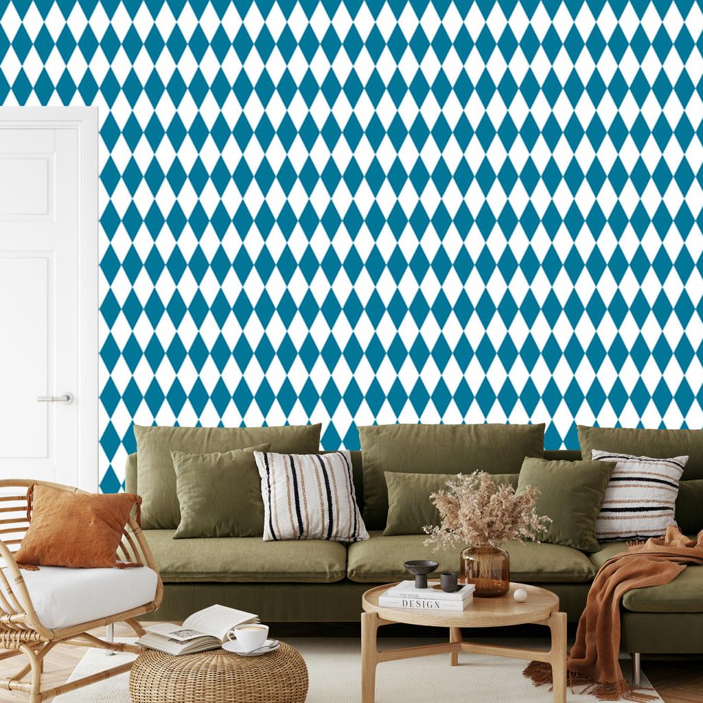 Harlequin Diamonds Turquoise Wallpaper for Living Room and Bedroom 50x1000
