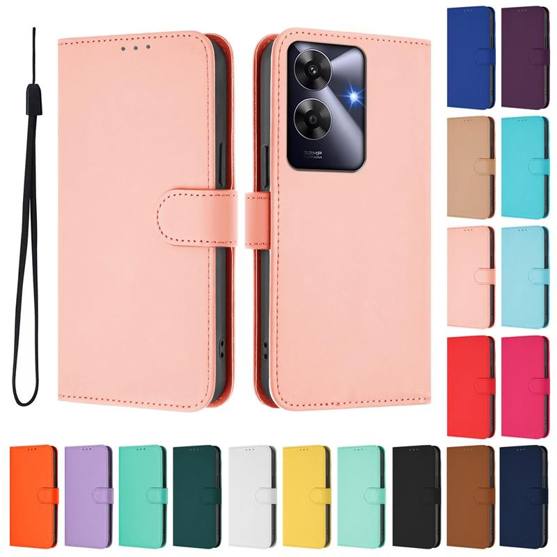 Чехлы RealmeNote60 для Realme Note 60, кожаные чехлы-книжки с кошельком, защитный чехол-книжка realmeNote60 с отделением для карт, однотонные чехлы