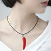 Multipurpose Spicy Peppers Pendant Necklace Sturdy Resin Crafted Portable Fashion Accessory for Trendy Women Ladies