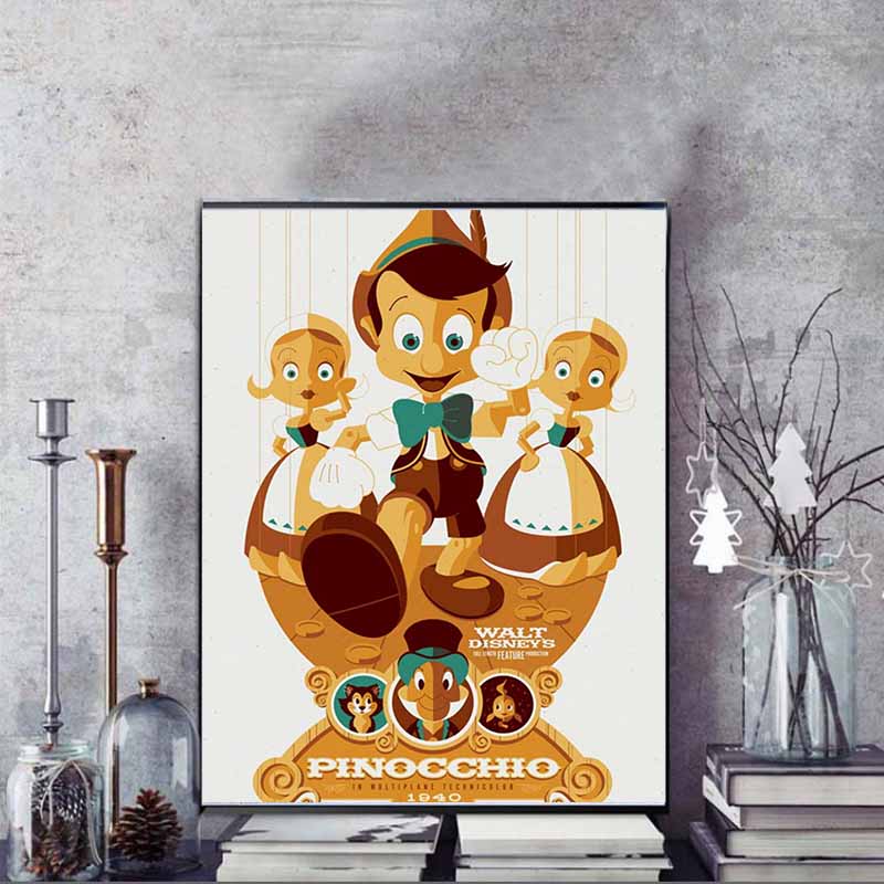Disney Алмазная мозаика Пиноккио Креативный плакат Милый мультфильм Вышивка крестом Полный набор Креативная мозаика 5D DIY Украшение для дома