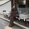 2025 Autumn Women's Tie-Waist Long-Sleeve Jacket & Skirt Set