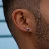 Vnox Gothic Black Zircon Stone Earrings for Men Women, Five Ponited Stars surrounding Stud Earrings, Unisex Brincos