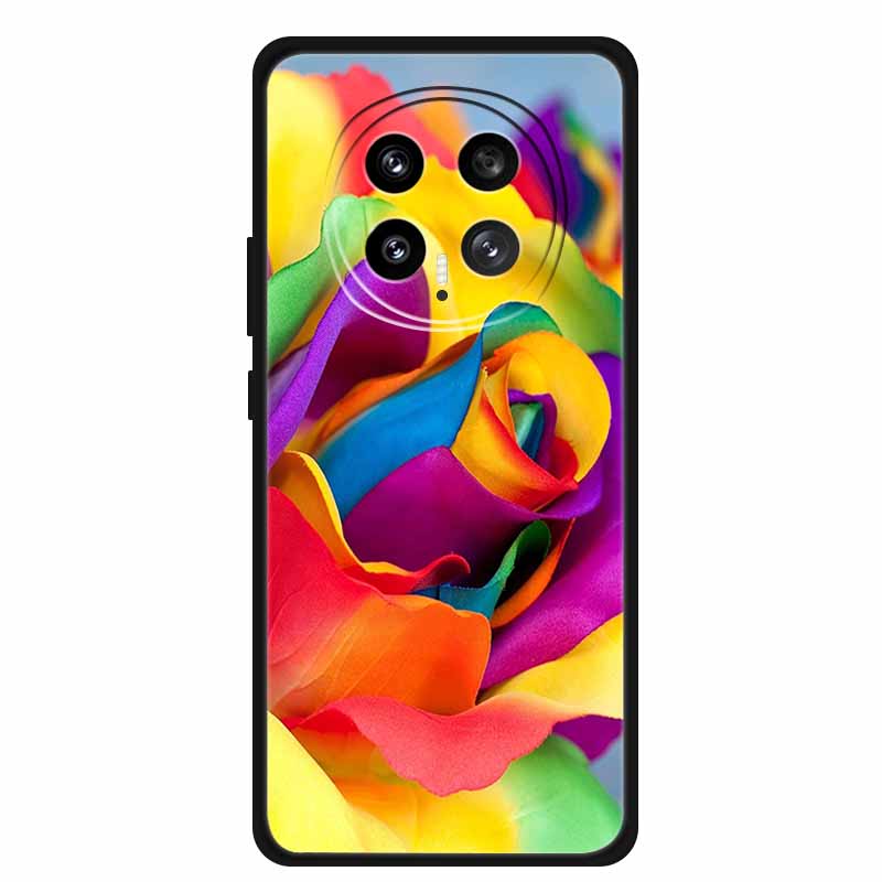 Защитный чехол для мобильного телефона For Honor Magic8 5G, с цветочным рисунком, мягкий, черный силикон, задняя крышка для Honor Magic 8 2025, чехол Funda