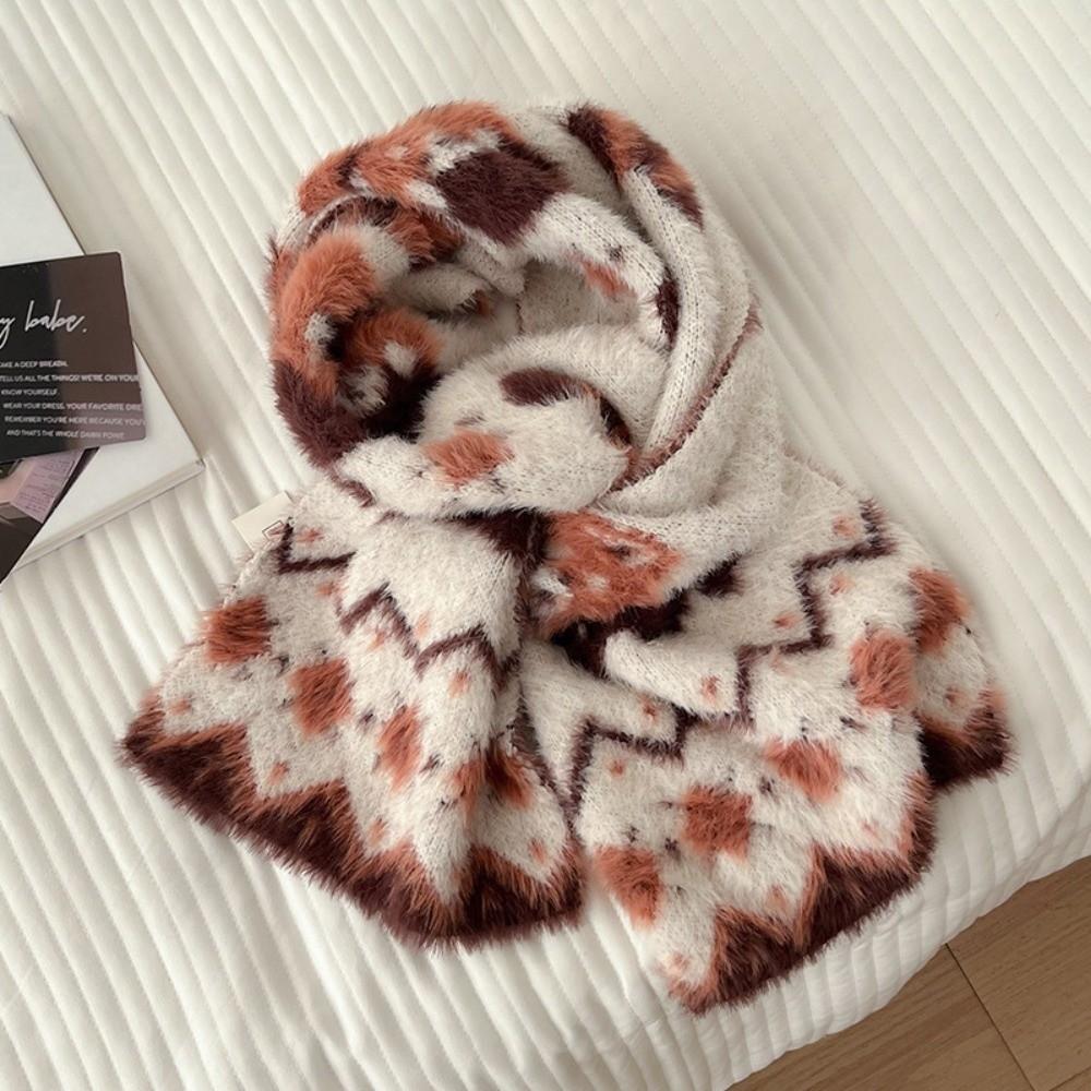 Soft Winter Scarf Cat Shawl Wrap Cute Mink Wool Scarf Women