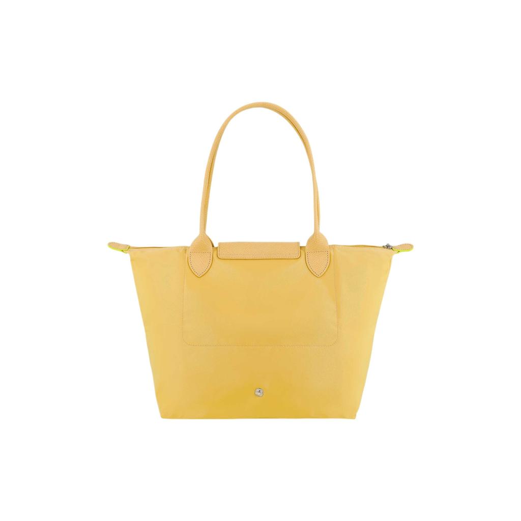 Longchamp Le Pliage Green 28 Однотонная Сумка-пельмень из Нейлона с Вышитым Логотипом, Клапан на Молнии, Сумка-тоут, Сумка через плечо, Средний Размер, Женские сумки L2605919A81