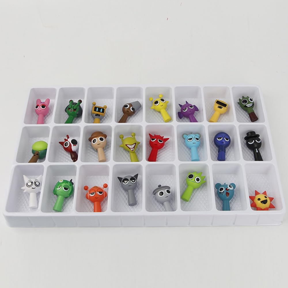 Фигурка Sprunki Пластиковая модель Sprunki Игровой персонаж Коллекция персонажей Высота коробки 4~5 см (24 вида/цвета упаковки)