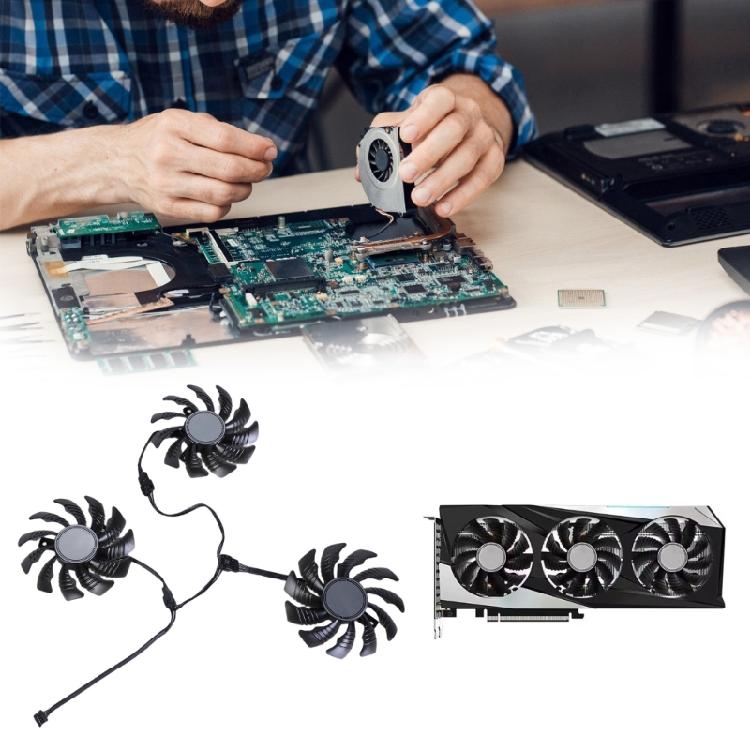 Вентилятор GPU Эффективный охлаждающий вентилятор с 4-контактным разъемом Для RTX3050 3060 3060TI Тихий Эффективный теплоотвод PLD08010S12HH