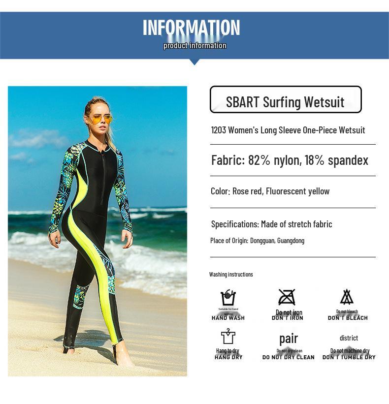 Женский гидрокостюм с длинными рукавами для защиты от солнца для плавания, сноркелинга и серфинга - быстросохнущий костюм от медуз