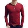 Elegant Solid Color Slim Fit Long-sleeved T-shirt For Men Fashionable And Comfortable
