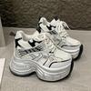 Fashion Women's Breathable Mesh Dad Shoes New Autumn Thick Bottom Casual Sports Walking Shoes Retro 10CM High Platform Chunky Sneakers